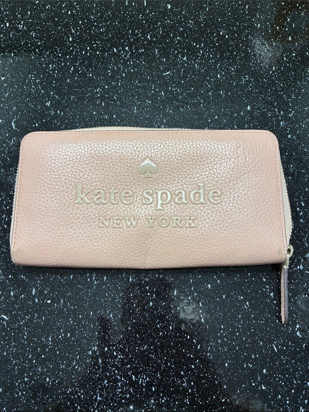 kate spade Blush Pink Pebbled Zip-Around Wallet
